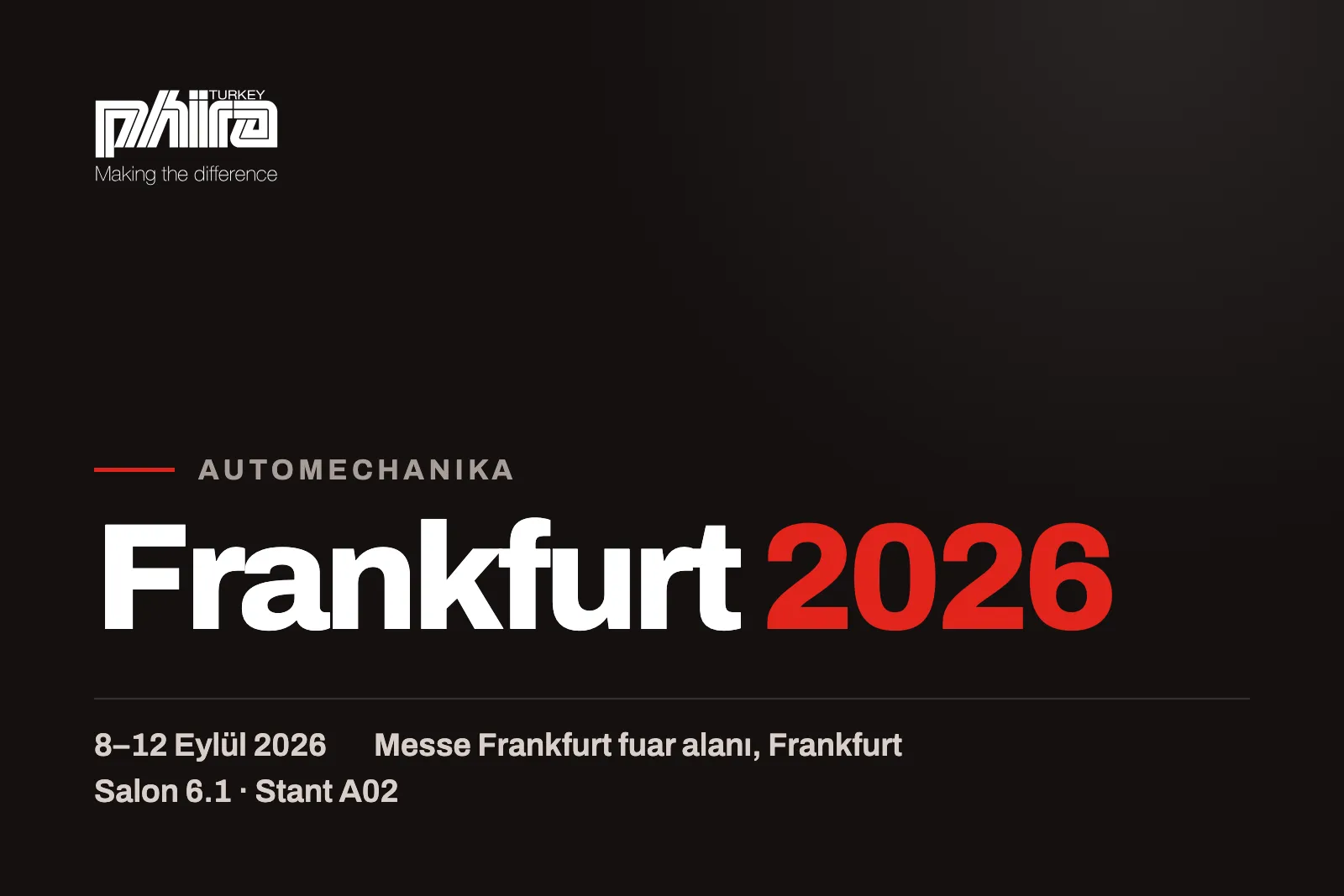 Automechanika Frankfurt 2026 kapak görseli: tarih ve stant bilgisi